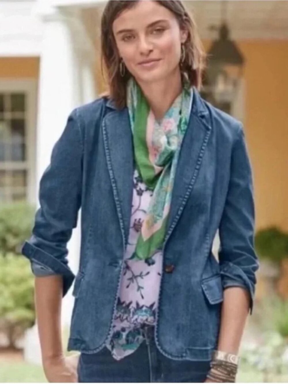 Sundance Tania Dark Wash Denim Blazer Size 8